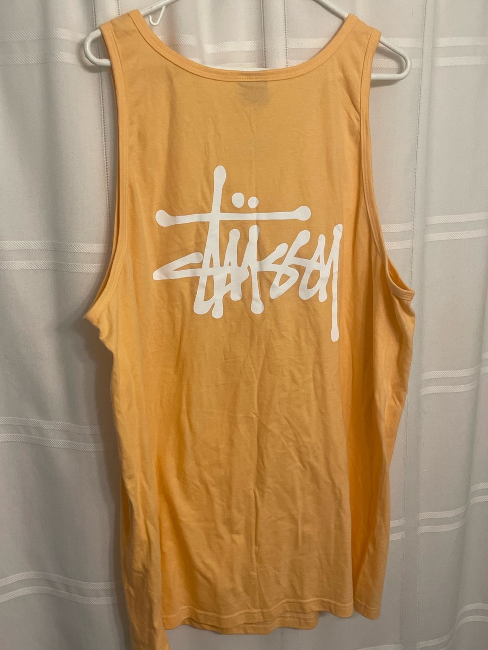 🆕 STUSSY Logo Tank Top Muscle T Shirt Large RARE Peach color XL EUC
